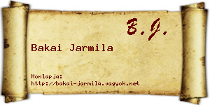 Bakai Jarmila névjegykártya